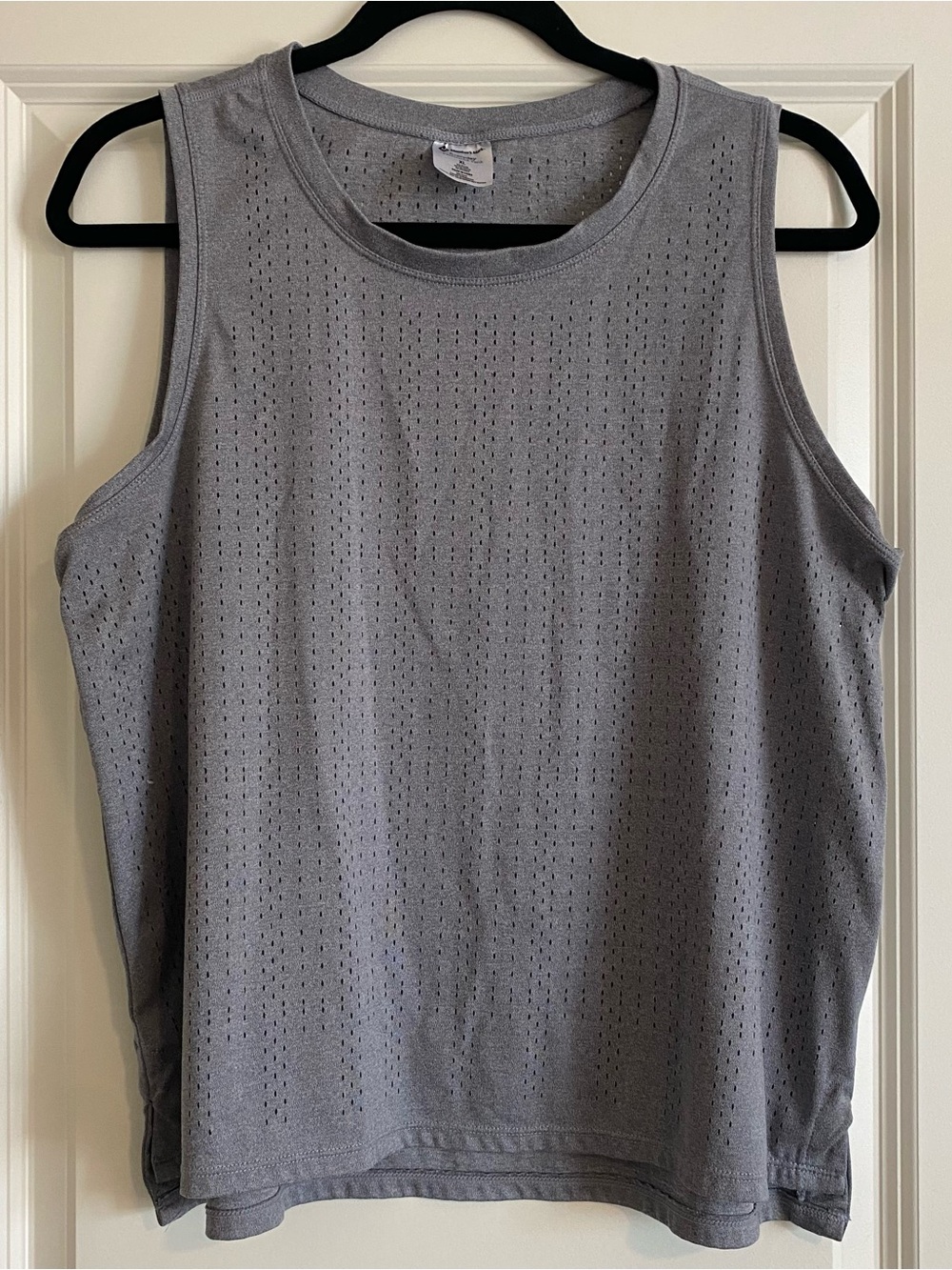 Perforated Athletic Tank Top in Gray